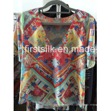 Ladies Fashion Casual Dress Printed Silk-6